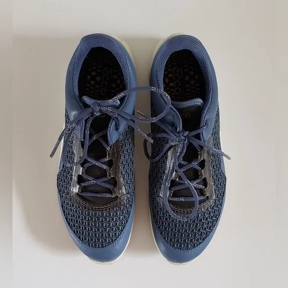 ECCO Women's Biom Fjuel Mesh Shoes Retro Blue Athletic Sneakers Size 7