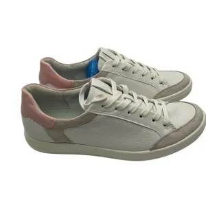 ECCO Women's Soft 7 Retro leather Sneaker White and pink  Sneakers size 10-10.5W