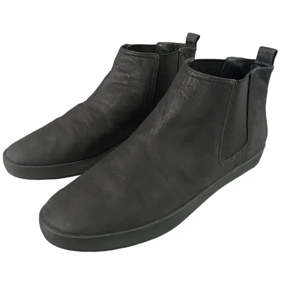 Eileen Fisher black nubuck sporty slip on ankle booties size 8.5