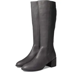 Eileen Fisher Gray Destry Knee High Leather Boots Women's Size 5 New Without Box
