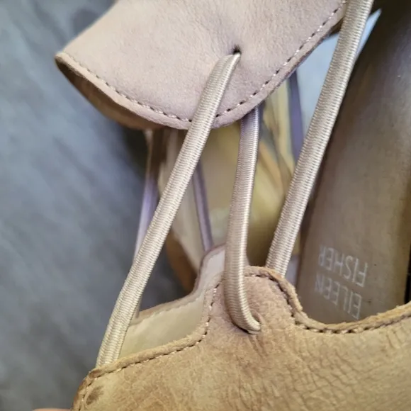 Eileen Fisher Nikki Leather Strappy Open Side Block Heel Open Toe Ankle Boots