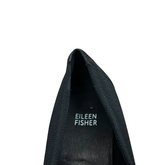 Eileen Fisher Womens Gabby Knit Pump Block‎ Heel Pointed Toe Black Sz 8.5M
