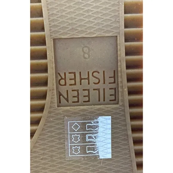Eileen Fisher Women's Willow Tumbled Tan Leather Wedge Espadrille Sandal 8
