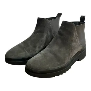 Eileen Fisher Sz 9.5 Women Finn Chelsea Boots Suede Leather Slate Gray Boot $235