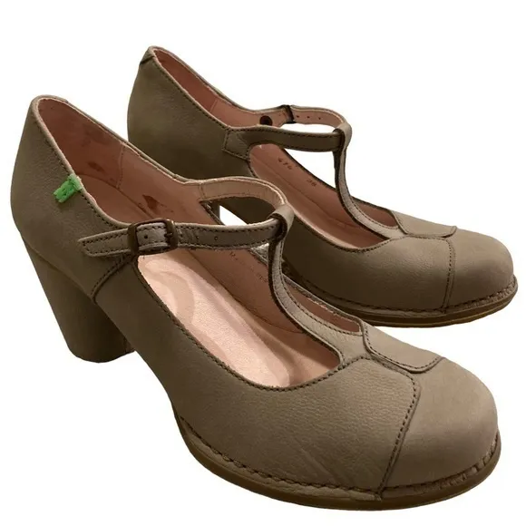 El Naturalista Woman Mary Jane Round ToePumps 38 Colibri Tan N474 Pump Shoes