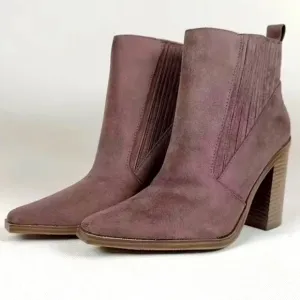 Elegant Suede Ankle Boots - Brown Sz 8.5