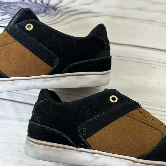 Emerica &quot;The Reynolds Low Vulc'' Men Sz 11 Black/Tan Leather Skate Shoes