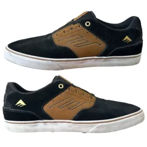 Emerica &quot;The Reynolds Low Vulc'' Men Sz 11 Black/Tan Leather Skate Shoes