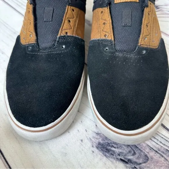 Emerica &quot;The Reynolds Low Vulc'' Men Sz 11 Black/Tan Leather Skate Shoes