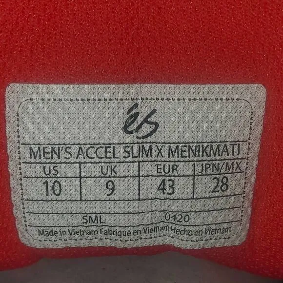 ES ACCEL SLIM X MENIKMATI MENS BLACK COLLABORATION &amp; LIMITED SNEAKERS SHOES Men'
