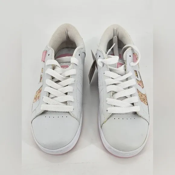 Etnies DROP OUT Sneakers Skate Shoes Women FLORAL Sz 8 VTG PINK WHITE YELLOW