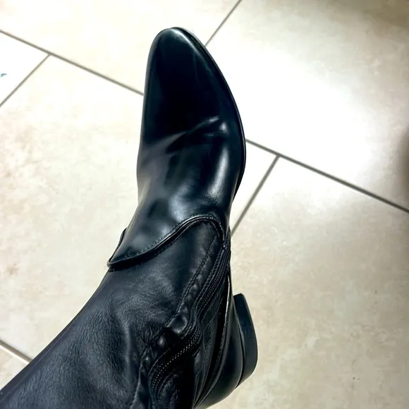 EUC Bagatto black buttery soft leather sexy over the knee 1” heel zip up boots