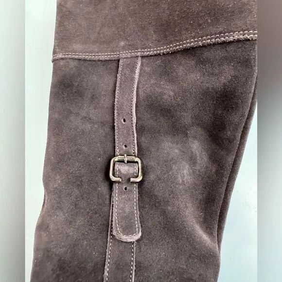 EUC La Canadienne woman’s passion boot brown suede Midcalf Boots SZ 7.5
