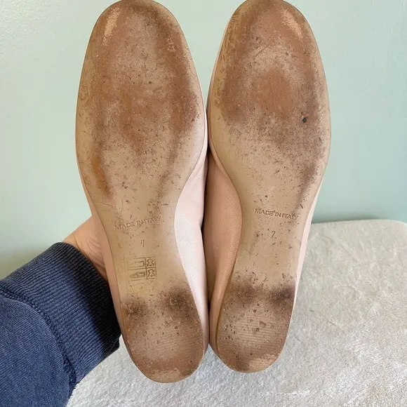 Everlane Women's Tan Slip On Elastic Back Round Toe Leather Flat Shoes Size 7