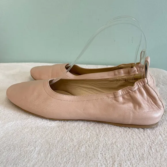 Everlane Women's Tan Slip On Elastic Back Round Toe Leather Flat Shoes Size 7