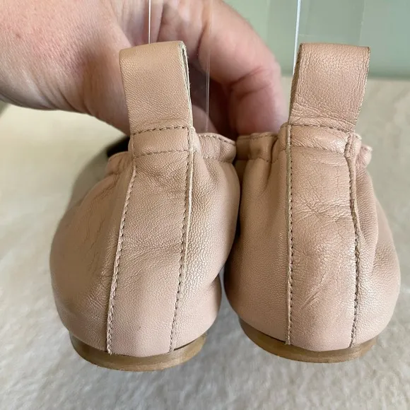 Everlane Women's Tan Slip On Elastic Back Round Toe Leather Flat Shoes Size 7