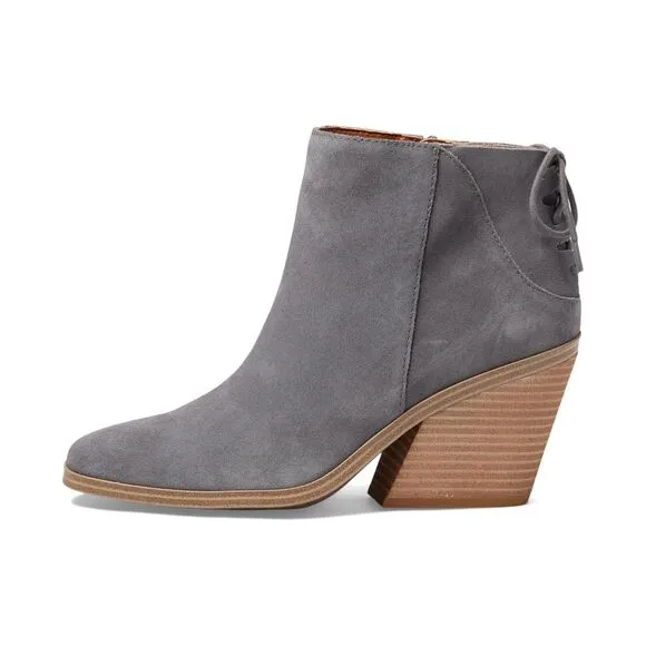Excalibur Gray Oiled Suede Lucky Mikasi Brand Booties Sz 6 1/2 NIB