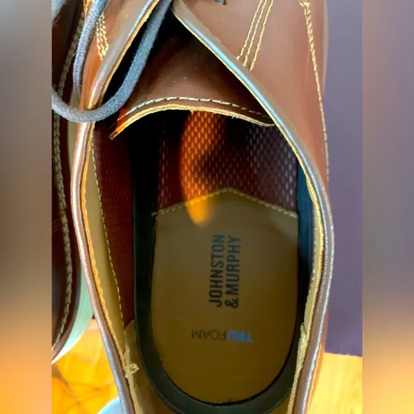 Excluded: Johnston &amp; Murphy Upton Brown Leather Oxford Shoes