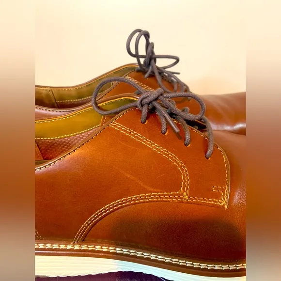 Excluded: Johnston &amp; Murphy Upton Brown Leather Oxford Shoes
