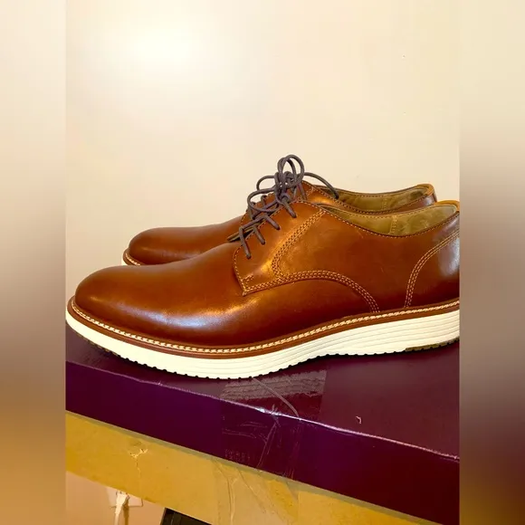 Excluded: Johnston &amp; Murphy Upton Brown Leather Oxford Shoes