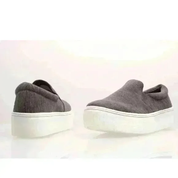 Fabletics Women's Pier Platform Grey Heather Knit Slip On Shoes