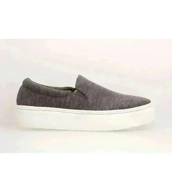 Fabletics Women's Pier Platform Grey Heather Knit Slip On Shoes