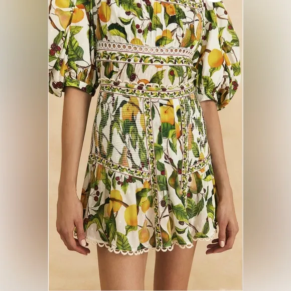 Farm Rio Off-White Fruit Orchard Mini Skirt
