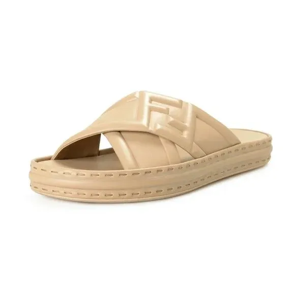 Fendi Beige FF Logo Sandal
