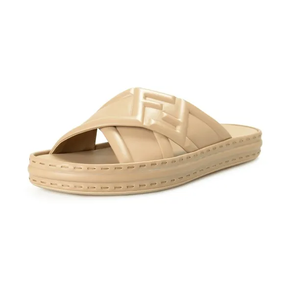 Fendi Beige FF Logo Sandal