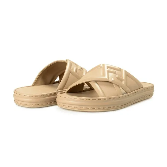 Fendi Beige FF Logo Sandal