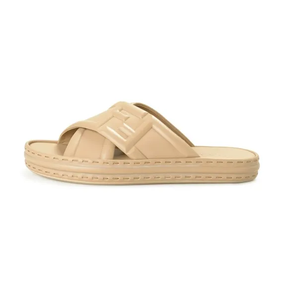 Fendi Beige FF Logo Sandal