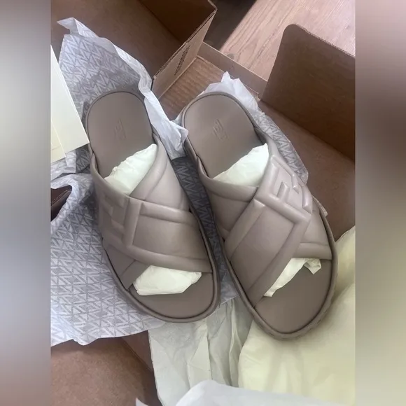 Fendi Beige FF Logo Sandal