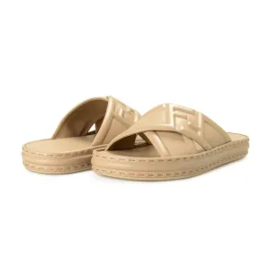 Fendi Beige FF Logo Sandal