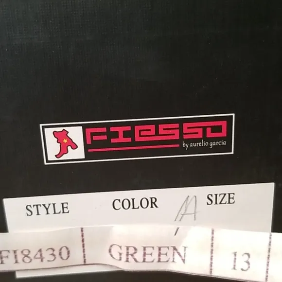 Fiesso Green Velvet Shoes with Metal Studs FI8430 Size 13