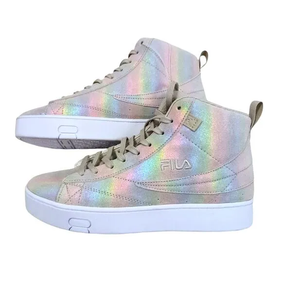 Fila Gennaio Prism Leather Suede Sneaker Women's Sz 9.5 Metallic Rainbow High