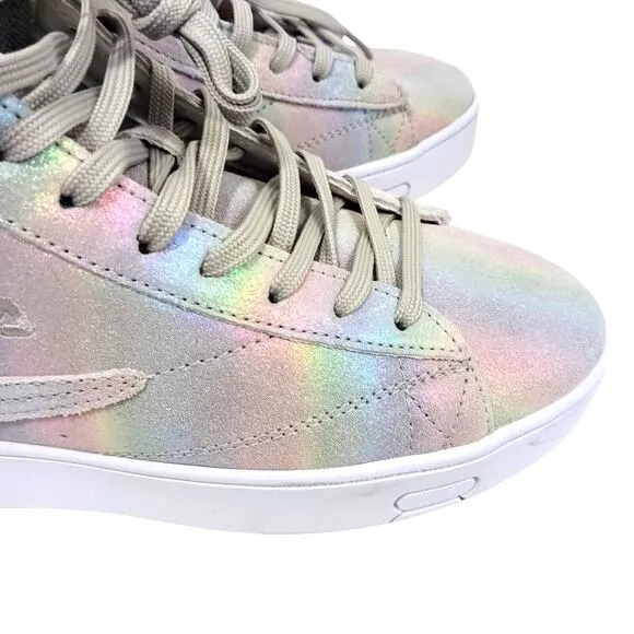 Fila Gennaio Prism Leather Suede Sneaker Women's Sz 9.5 Metallic Rainbow High