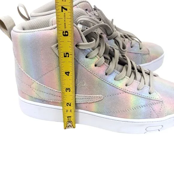 Fila Gennaio Prism Leather Suede Sneaker Women's Sz 9.5 Metallic Rainbow High
