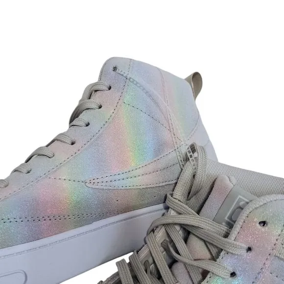 Fila Gennaio Prism Leather Suede Sneaker Women's Sz 9.5 Metallic Rainbow High