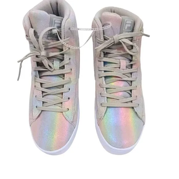Fila Gennaio Prism Leather Suede Sneaker Women's Sz 9.5 Metallic Rainbow High