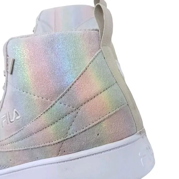 Fila Gennaio Prism Leather Suede Sneaker Women's Sz 9.5 Metallic Rainbow High
