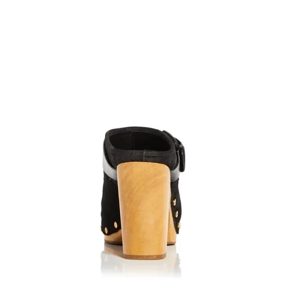 🔥🔥FIRE SALE 🔥🔥VERONICA BEARD Black Suede Clogs with Gold Accents