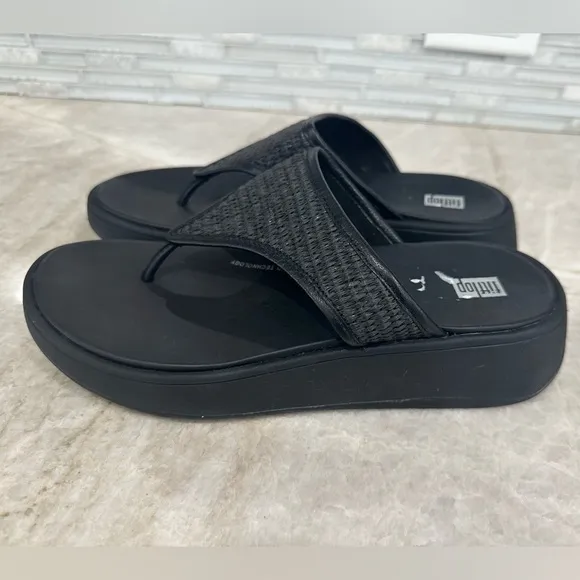Fitflop, F-MODE Woven Flatform Toe-Post Sandals