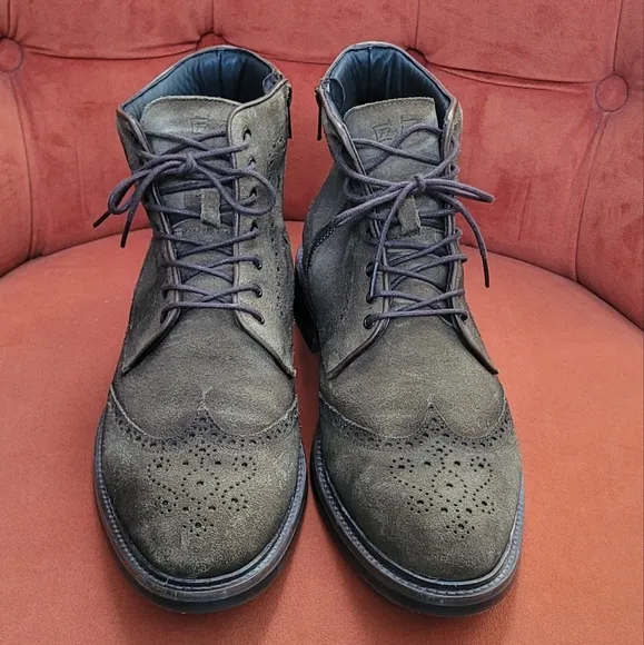 Flag Ltd. Wing Tip Brown Leather Suede Men's Boots Size 11.5
