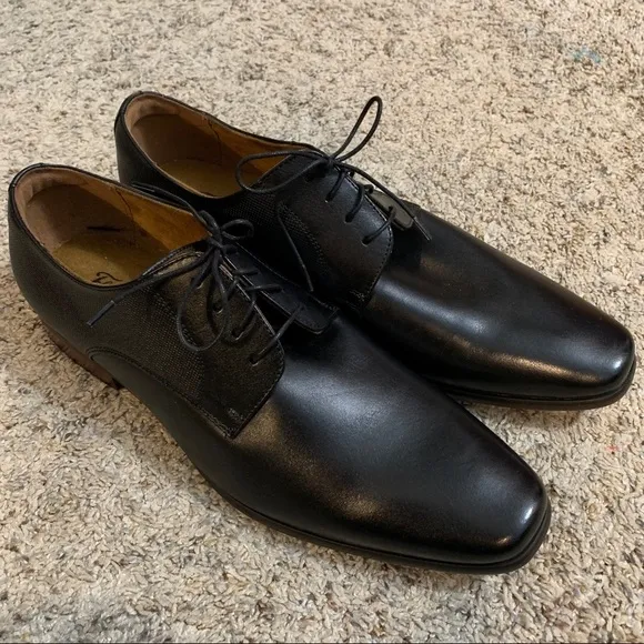 Florsheim Black Leather Kierland Lace Up Shoes Size 12EEE