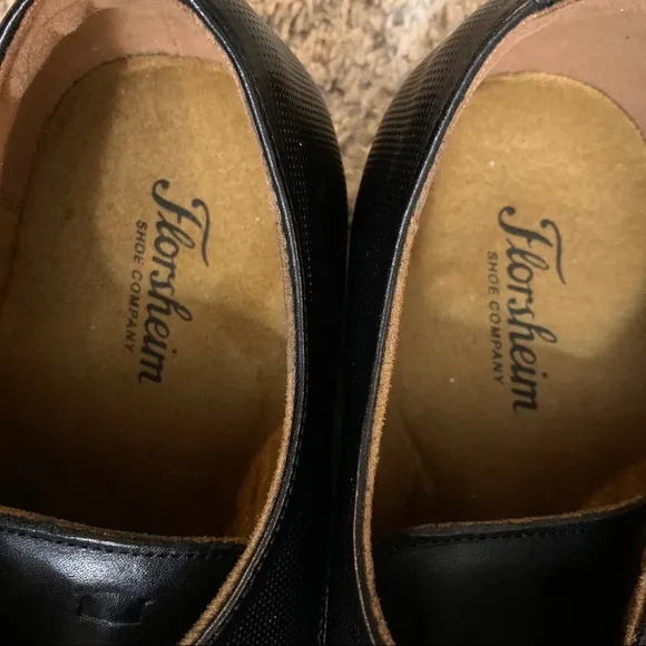Florsheim Black Leather Kierland Lace Up Shoes Size 12EEE
