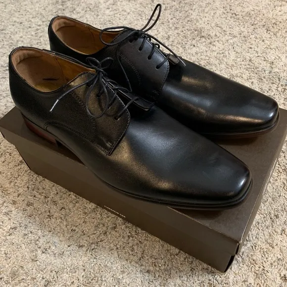 Florsheim Black Leather Kierland Lace Up Shoes Size 12EEE