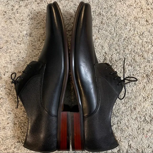 Florsheim Black Leather Kierland Lace Up Shoes Size 12EEE