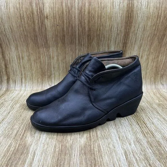 Fly London Pert Wedge Women's Size 10 Size 40 Ankle Boots Shoes Platform Booties