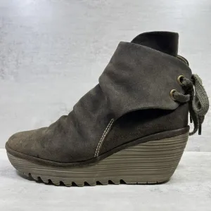 Fly London Yama Suede Wedge Boots - Women's Size EU 42 / US 11