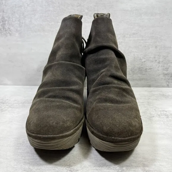 Fly London Yama Suede Wedge Boots - Women's Size EU 42 / US 11